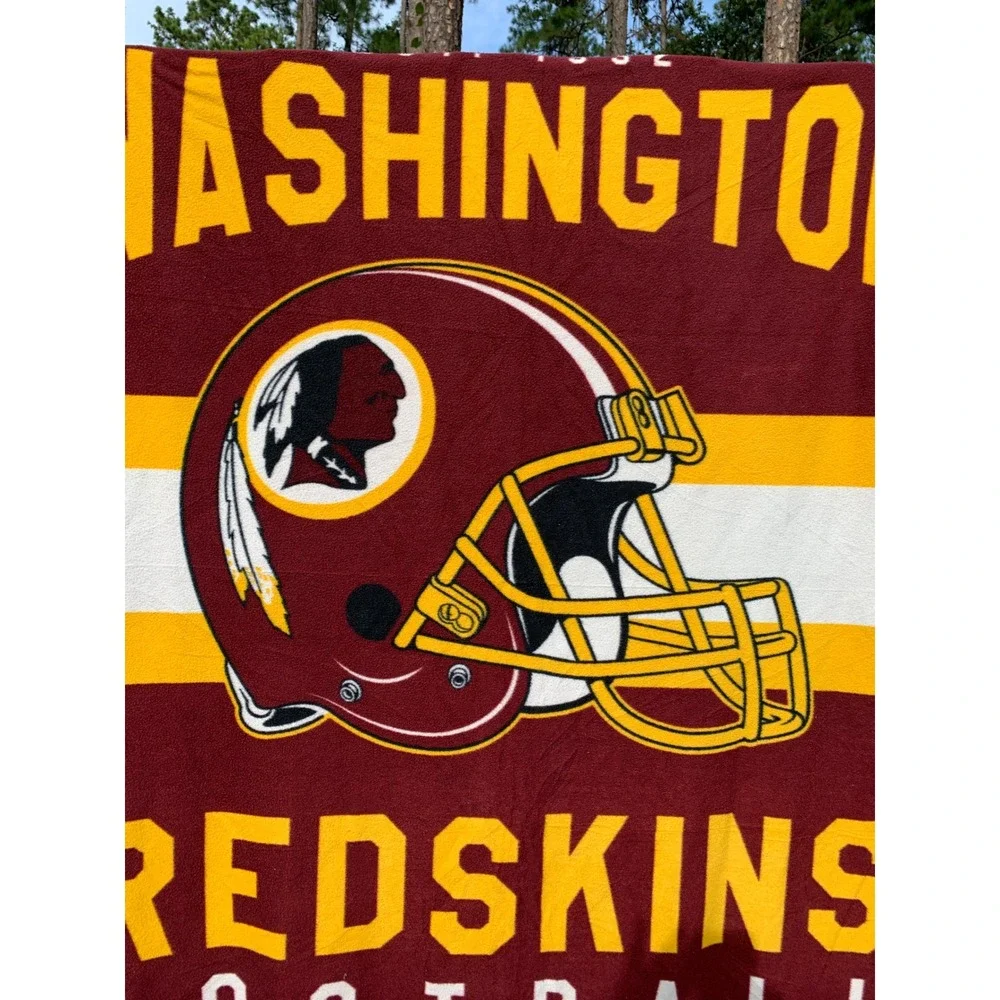 Vintage Washington Redskins Fleece Blanket Unisex 49x58 Old Logo NFL Football